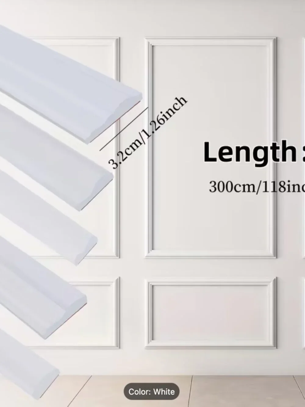 Peel and Stick Wall Molding Trim, Flexible Strip for Mirror Frame, Chair Rail